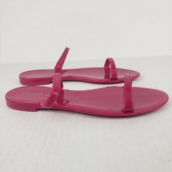 Stuart Weitzman Women's Sawyer Jelly Slide Sandals Pink - Picture 6 of 10